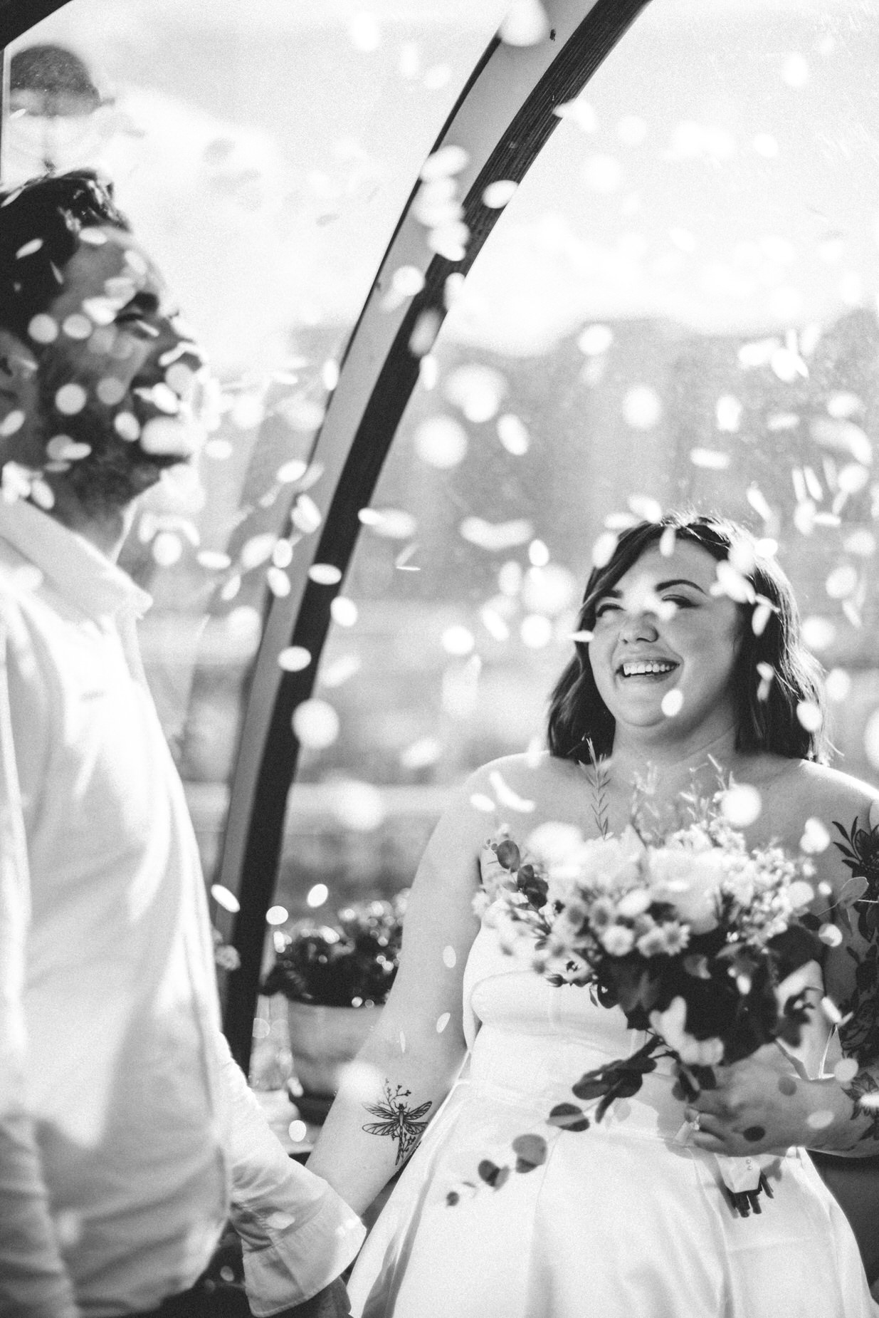 confetti, london elopement