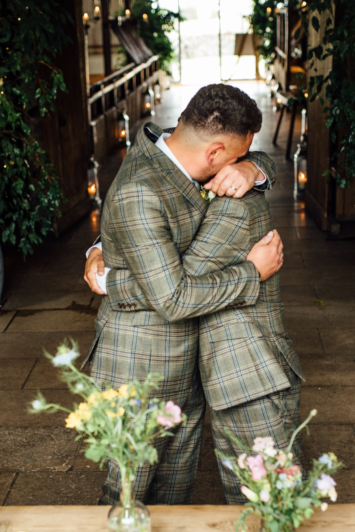 wedding ceremony, stone barn wedding, cotswolds wedding, queer wedding, dogs at wedding