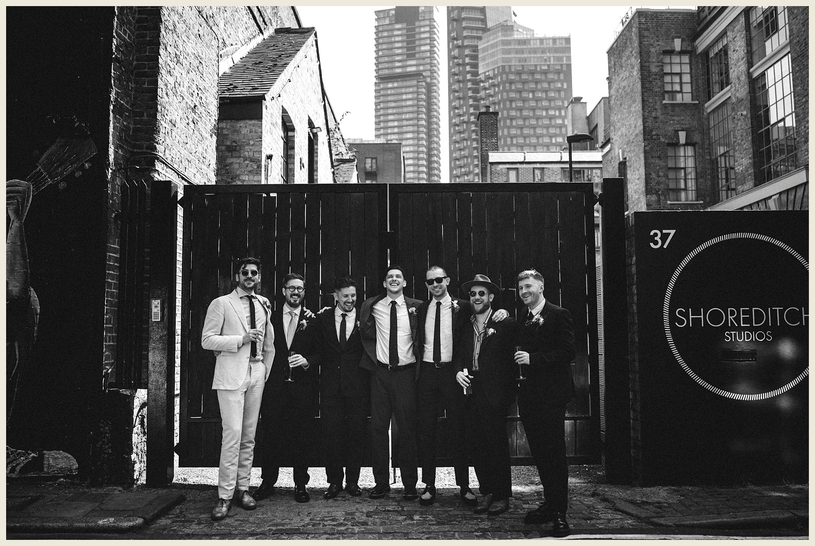 squad shot, shoreditch studios wedding, wedding group shot, shoreditch wedding photographer, shoreditch studios wedding photographer
