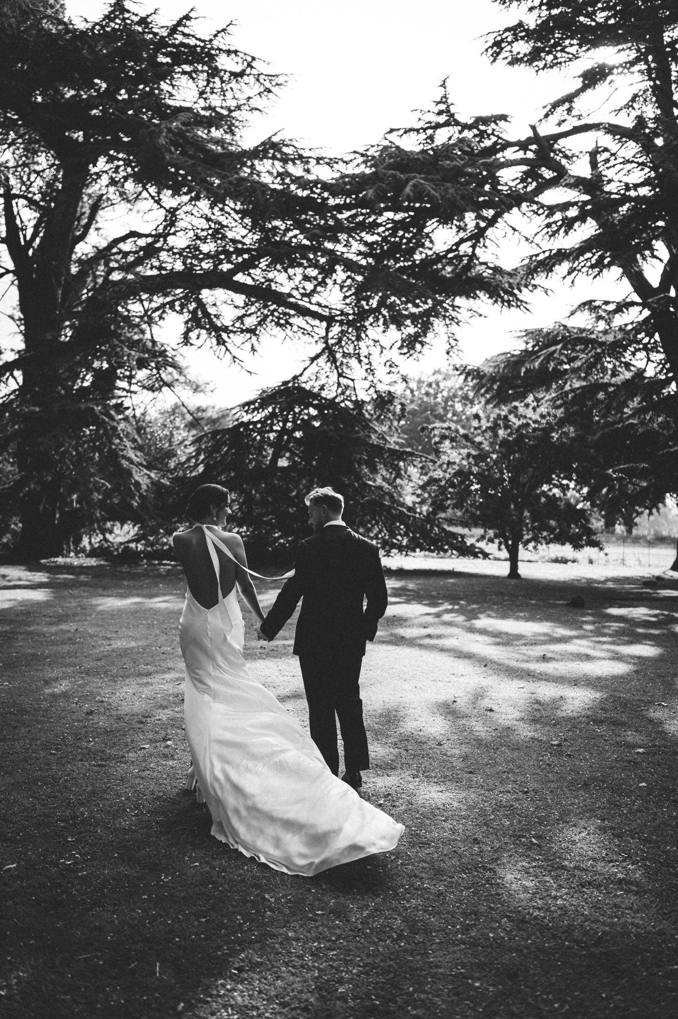 Bride and groom portrait Aswarby Rectory